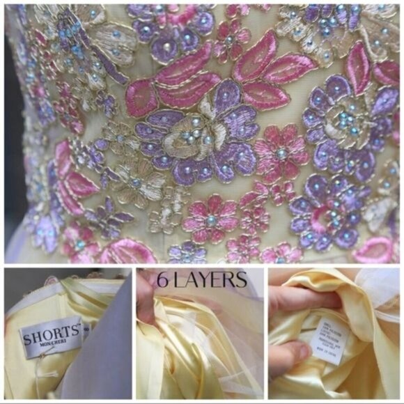 Mon Cheri ✦ Strapless Formal Dress ✦ Floral Embroidery Sweetheart Neckline Layer - Picture 12 of 17